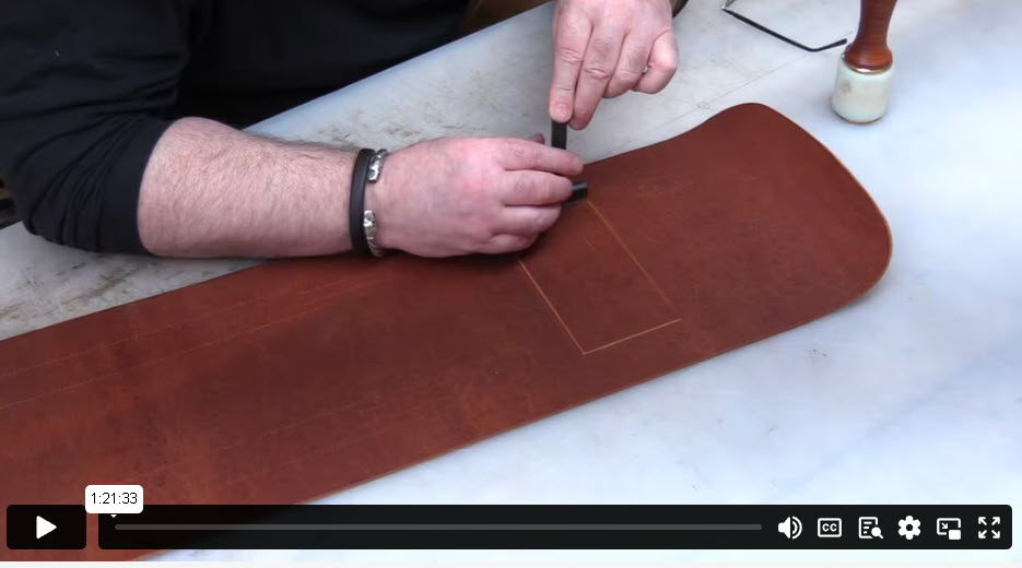 Armitage Leather Tool Roll Cutting the Leather